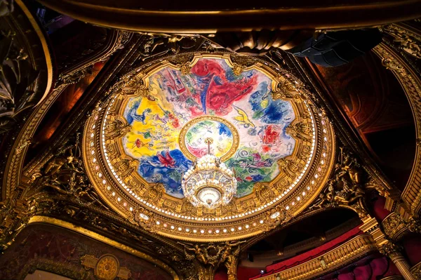 Paris, Fransa-23 Nisan 2019-Paris, Fransa 'da bulunan Palais Garnier oditoryum.