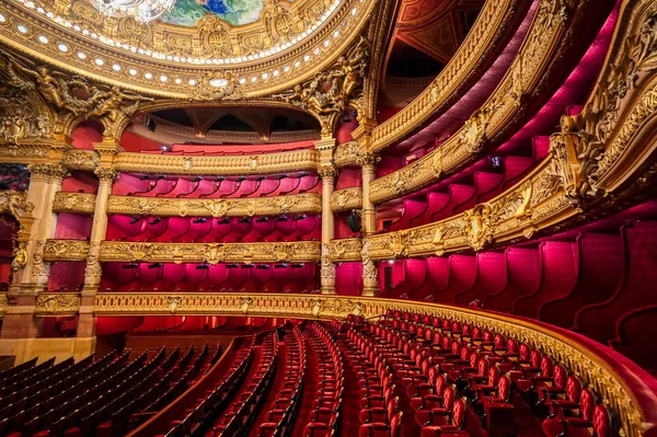 Paris, Fransa-23 Nisan 2019-Paris, Fransa 'da bulunan Palais Garnier oditoryum.