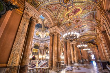 Paris, Fransa-23 Nisan 2019-Paris, Fransa 'da bulunan Palais Garnier iç.