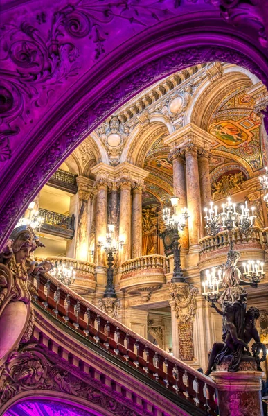 Paris França Abril 2019 Grande Escadaria Entrada Palais Garnier Localizado — Fotografia de Stock