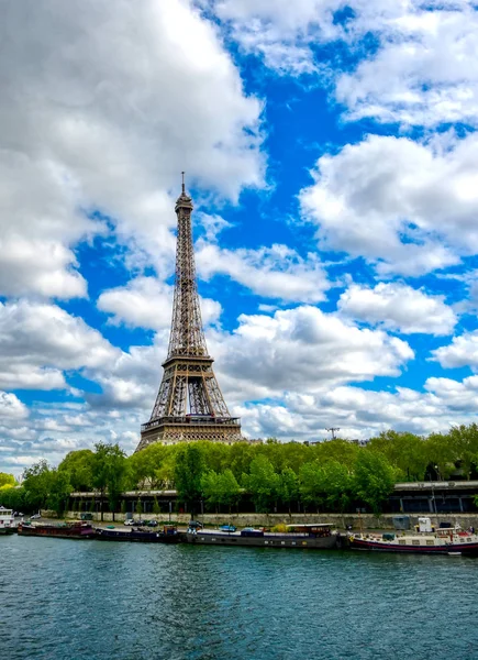 Eiffel Toren Aan Overkant Van Rivier Seine Parijs Frankrijk — Stockfoto