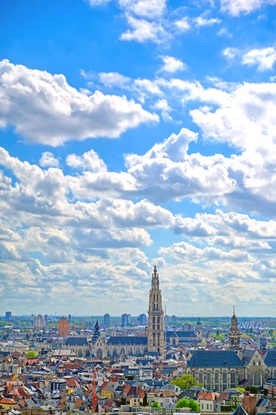 Εναέρια Θέα Της Αμβέρσας Αμβέρσα Βέλγιο Μια Ηλιόλουστη Μέρα — Φωτογραφία Αρχείου