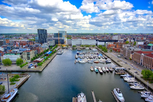 Letecký Pohled Přístav Doky Antverpách Antwerpen Belgie — Stock fotografie