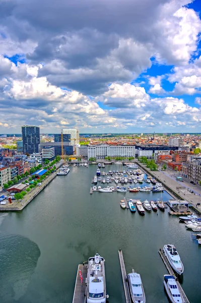 Antwerp Antwerpen Belçika Daki Liman Rıhtımların Havadan Görünümü — Stok fotoğraf