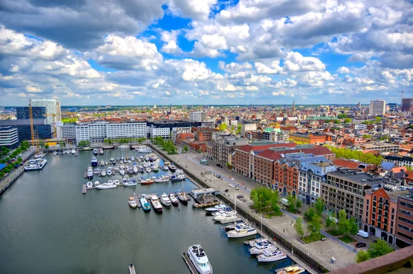 Antwerp Antwerpen Belçika Daki Liman Rıhtımların Havadan Görünümü — Stok fotoğraf
