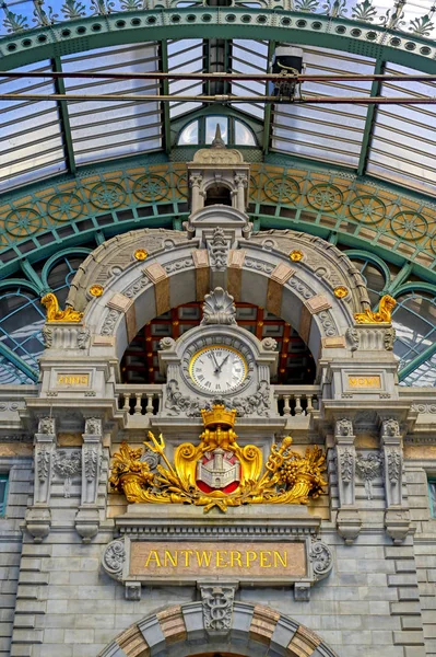 Εσωτερικό Της Αμβέρσας Antwerpen Βελγικός Σιδηροδρομικός Σταθμός — Φωτογραφία Αρχείου
