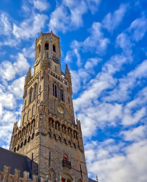 Bruges (Brugge), belguim Pazar Meydanı 'nda bulunan Brüj Belfry.