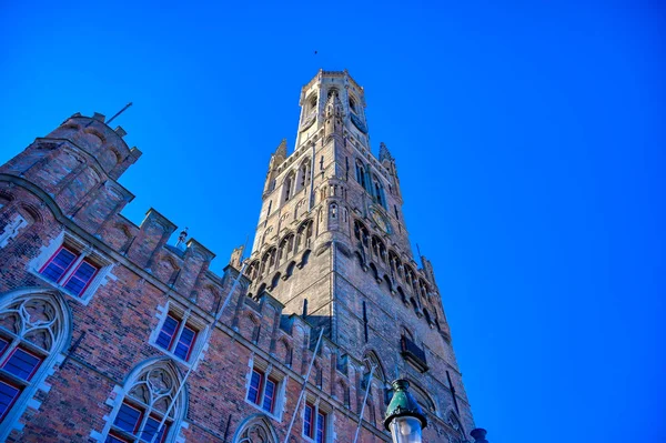 Harangláb Bruges Található Market Square Bruges Brugge Belguim — Stock Fotó