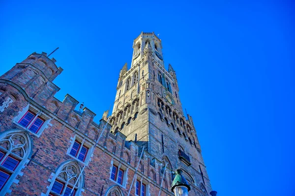 Harangláb Bruges Található Market Square Bruges Brugge Belguim — Stock Fotó