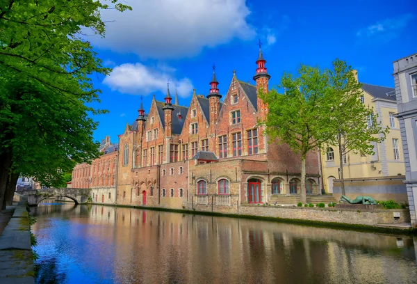 Kanalerna Brygge Brugge Belgien Solig Dag — Stockfoto