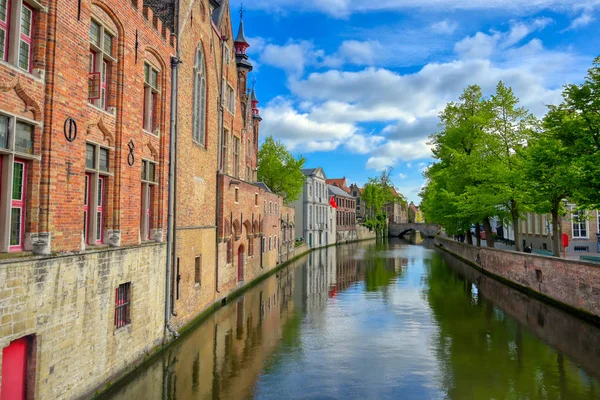 Canali Bruges Brugge Belgio Una Giornata Sole — Foto Stock