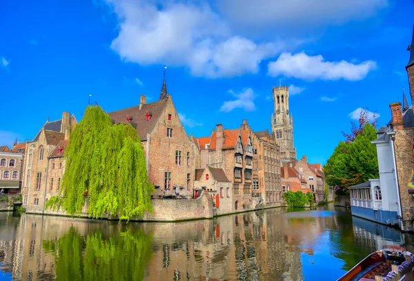 Kanalerna Brygge Brugge Belgien Solig Dag — Stockfoto