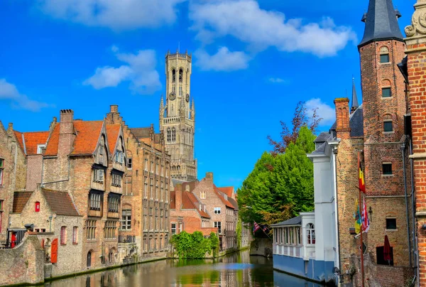 Canals Bruges Brugge Belgium Sunny Day — Stock Photo, Image