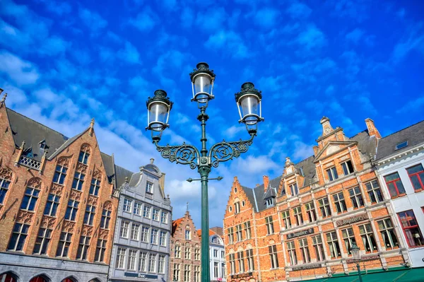 Bruges Fiandre Belgio Aprile 2019 Centro Storico Piazza Del Mercato — Foto Stock