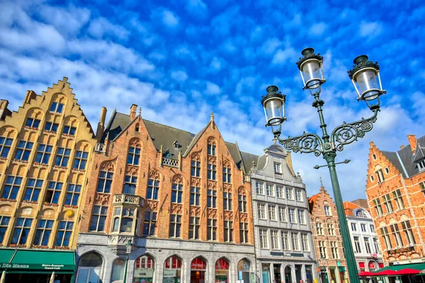Bruges Flanders Belgium April 2019 Historical City Center Market Square — Stock Photo, Image