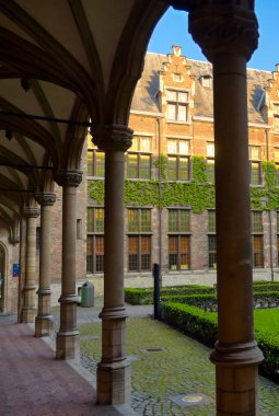 Anvers, Belçika - 28 Nisan 2019 - Anvers Üniversitesi (Universiteit Antwerpen) Belçika'nın Antwerp şehrinde bulunan en büyük üniversitelerden biridir..