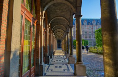 Anvers, Belçika - 28 Nisan 2019 - Anvers Üniversitesi (Universiteit Antwerpen) Belçika'nın Antwerp şehrinde bulunan en büyük üniversitelerden biridir..