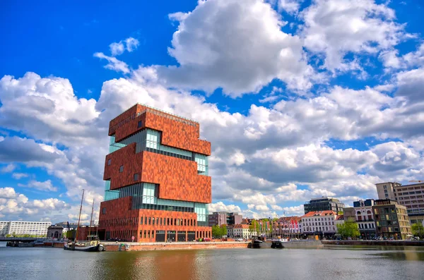 Antwerp Belçika Nisan 2019 Scheldt Nehri Antwerp Limanı Boyunca Museum — Stok fotoğraf