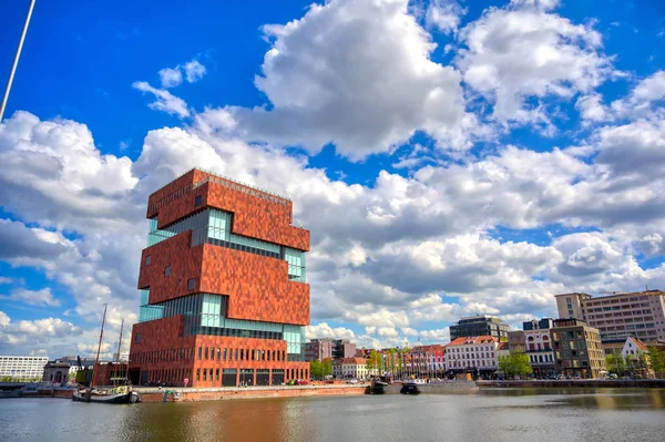 Antwerp Belçika Nisan 2019 Scheldt Nehri Antwerp Limanı Boyunca Museum — Stok fotoğraf