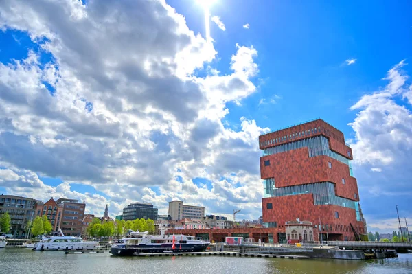 Antwerp Belçika Nisan 2019 Scheldt Nehri Antwerp Limanı Boyunca Museum — Stok fotoğraf