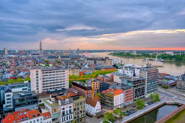 Luchtfoto Van Haven Van Antwerpen Antwerpen België — Stockfoto