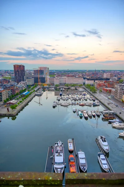 Widok Lotu Ptaka Port Antwerpii Belgia — Zdjęcie stockowe