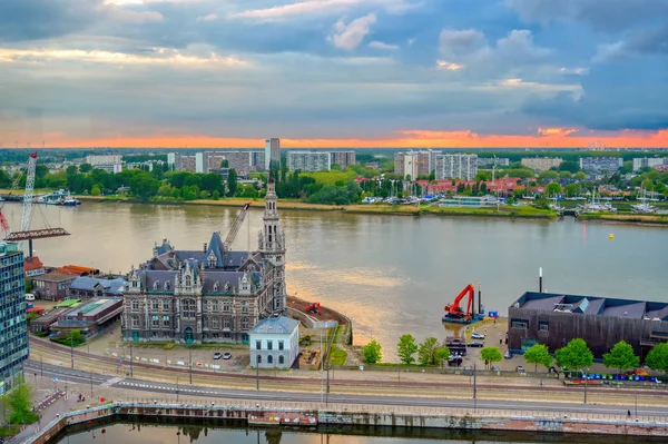 Antwerp Belçika Daki Antwerp Limanı Nın Hava Görüntüsü — Stok fotoğraf