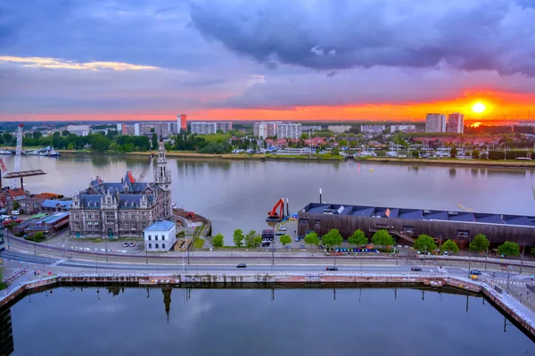 Antwerp Belçika Daki Antwerp Limanı Nın Hava Görüntüsü — Stok fotoğraf