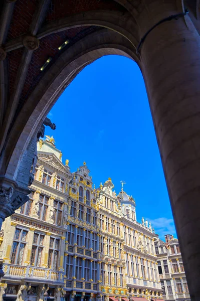 Edifici Architettura Nella Grand Place Grote Markt Piazza Centrale Bruxelles — Foto Stock