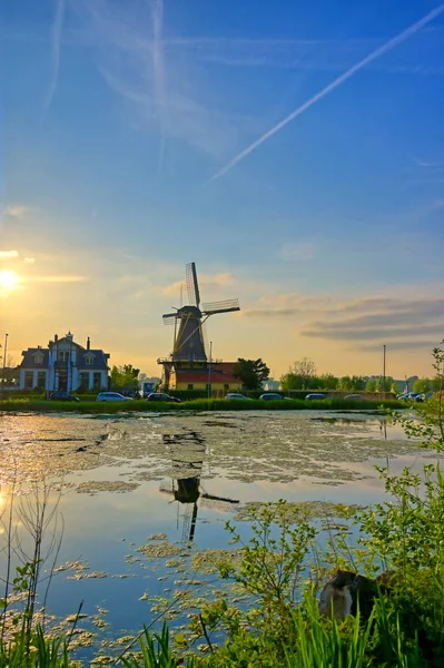 Historic Windmills Located Kralingen Lake Rotterdam Netherlands — Stock Photo, Image
