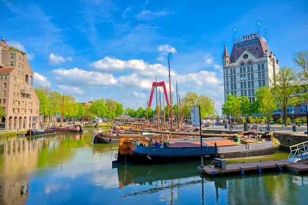 Rotterdam Nederland April 2019 Grachten Waterwegen Rotterdam Nederland Een Zonnige — Stockfoto