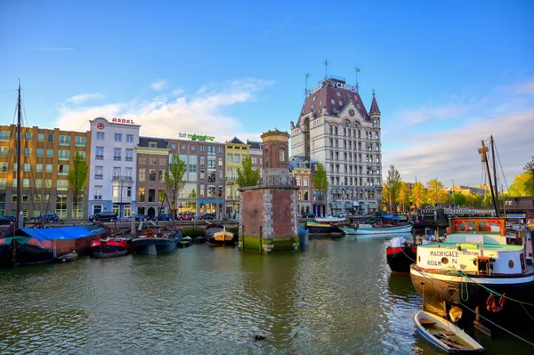 Rotterdam Nederland April 2019 Grachten Waterwegen Rotterdam Nederland Een Zonnige — Stockfoto