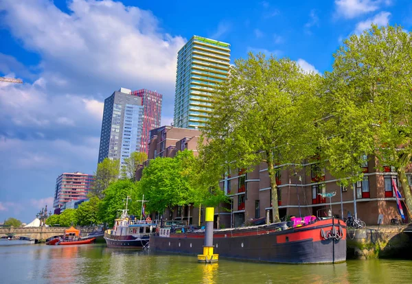 Grachten Waterwegen Stad Rotterdam Nederland — Stockfoto