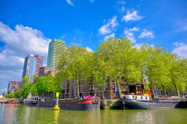 Rotterdam, Hollanda şehrindeki kanallar ve su yolları.