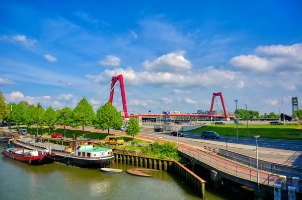Rotterdam Hollanda Şehrindeki Kanallar Yolları — Stok fotoğraf