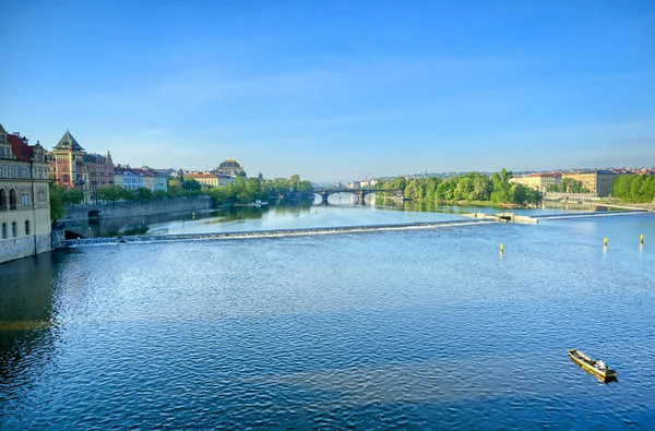 Frühen Morgen Blick Auf Die Moldau Der Stadt Prag Tschechische — Stockfoto