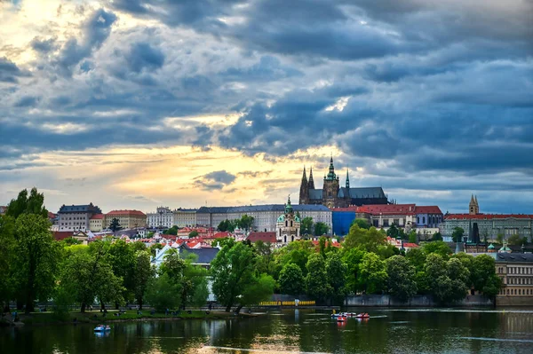 Blick Auf Die Prager Burg Über Die Moldau Prag Tschechische — Stockfoto