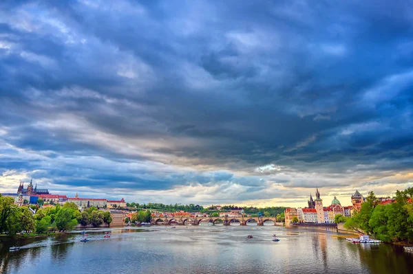 View Old Town Prague Charles Bridge Vltava River Prague Czech — Stock Photo, Image