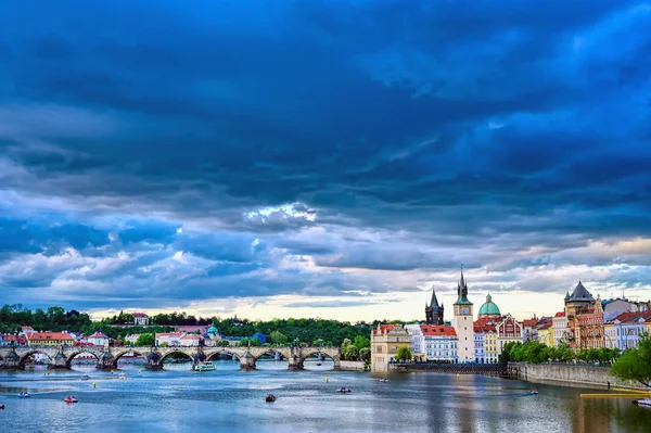 View Old Town Prague Charles Bridge Vltava River Prague Czech — Stock Photo, Image