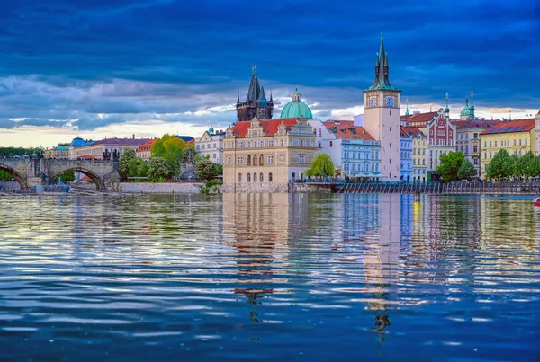 Vue Vieille Ville Prague Pont Charles Sur Rivière Vltava Prague — Photo