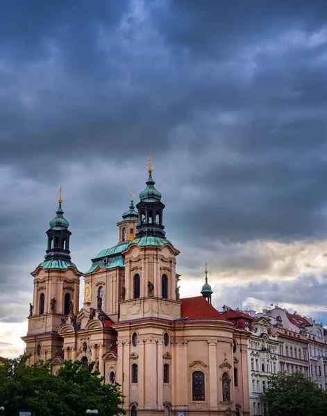 Die Kirche Des Heiligen Nikolaus Auf Dem Altstadtplatz Prag Tschechische — Stockfoto