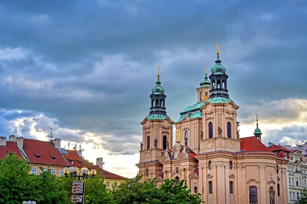 Die Kirche Des Heiligen Nikolaus Auf Dem Altstadtplatz Prag Tschechische — Stockfoto