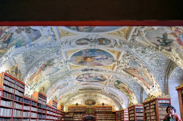 Prag Tjeckien Maj 2019 Biblioteket Vid Strahov Kloster Beläget Strahov — Stockfoto