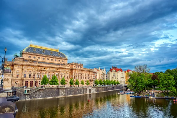 National Theatre Located Prague Czech Republic Vltava River — Stock Photo, Image
