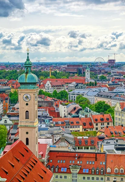 Eine Luftaufnahme Von München Bayern Deutschland Einem Bewölkten Tag — Stockfoto