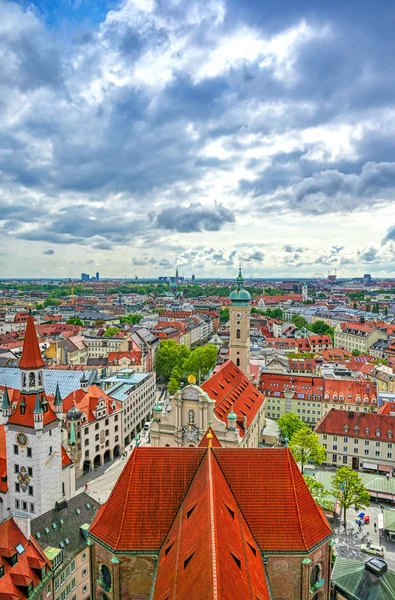 Flygfoto Över München Bayern Tyskland Molnig Dag — Stockfoto