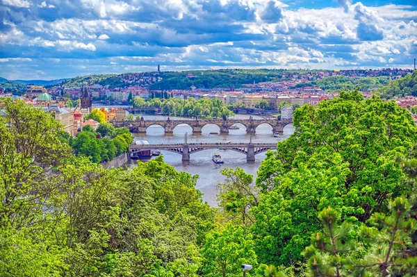 Uma Vista Praga República Checa Rio Vltava Letna Gardens Dia — Fotografia de Stock