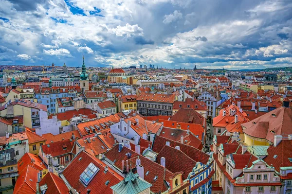 Eine Luftaufnahme Von Prag Tschechische Republik Einem Sonnigen Tag — Stockfoto