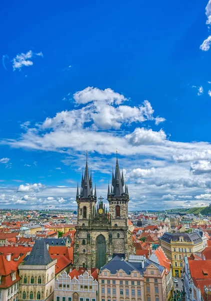 Kościół Matki Bożej Przed Tynem Rynku Starego Miasta Pradze Czechy — Zdjęcie stockowe
