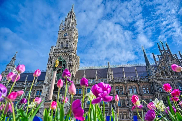 New Town Hall Localizado Marienplatz Munique Alemanha — Fotografia de Stock